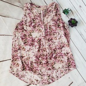 Philosophy Pink Hi-low Mosaic Print Blouse